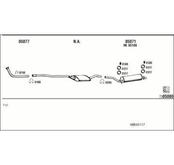 Výfukový systém WALKER MB40117