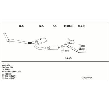 Výfukový systém WALKER MB82008A