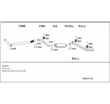 Výfukový systém WALKER MB82013B