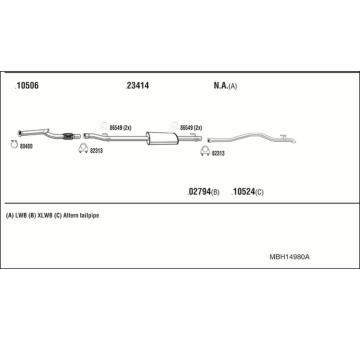 Výfukový systém WALKER MBH14980A