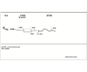 Výfukový systém WALKER MBK008724AB