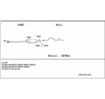 Výfukový systém WALKER MBK008729A