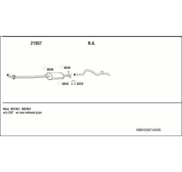 Výfukový systém WALKER MBK008749AB