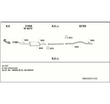 Výfukový systém WALKER MBK008751AB