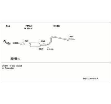 Výfukový systém WALKER MBK009064AA