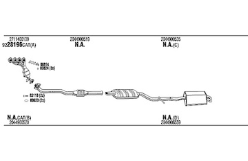 Výfukový systém WALKER MBK010036A