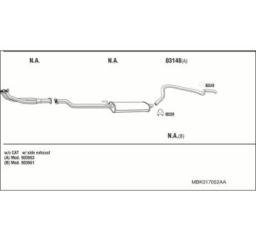 Výfukový systém WALKER MBK017052AA