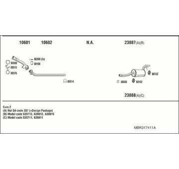 Výfukový systém WALKER MBK017411A