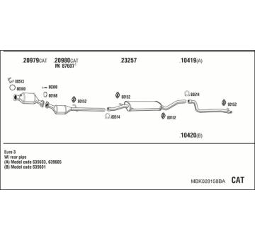 Výfukový systém WALKER MBK028158BA