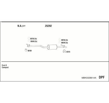 Výfukový systém WALKER MBK032861AA