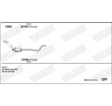 Výfukový systém WALKER MBK055337A