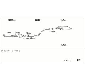 Výfukový systém WALKER MG45000