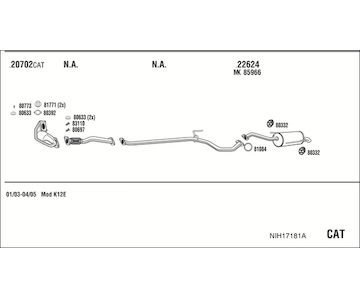 Výfukový systém WALKER NIH17181A