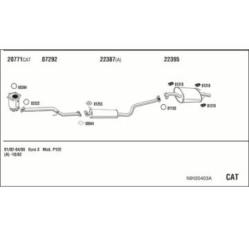 Výfukový systém WALKER NIH20403A