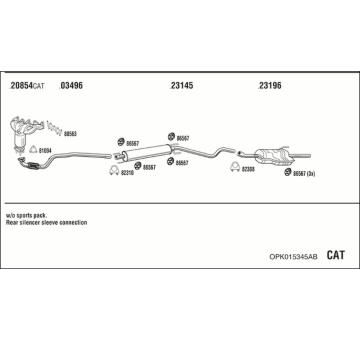 Výfukový systém WALKER OPK015345AB