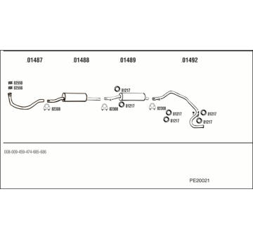 Výfukový systém WALKER PE20021