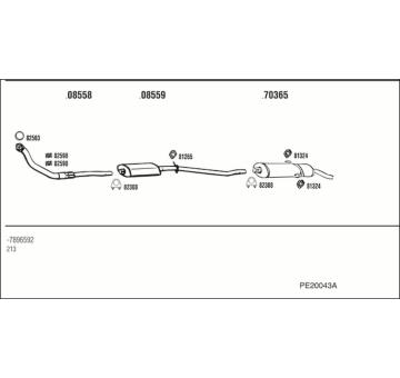 Výfukový systém WALKER PE20043A