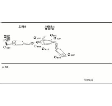 Výfukový systém WALKER PE85046