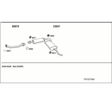 Výfukový systém WALKER PEH27988