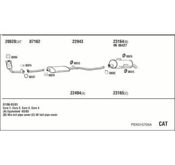 Výfukový systém WALKER PEK015705A