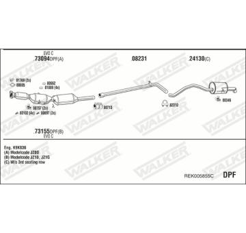 Výfukový systém WALKER REK005855C