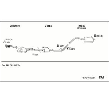 Výfukový systém WALKER REK016205D