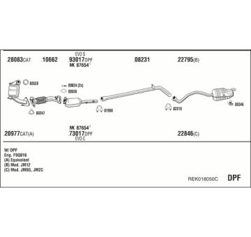 Výfukový systém WALKER REK018050C