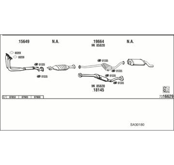 Výfukový systém WALKER SA30180
