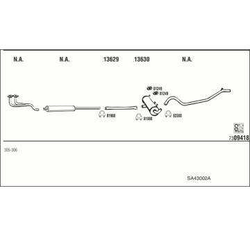 Výfukový systém WALKER SA43002A