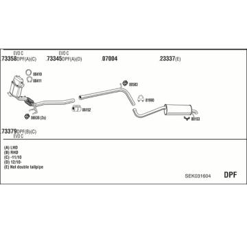 Výfukový systém WALKER SEK031604