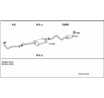 Výfukový systém WALKER TOK016558