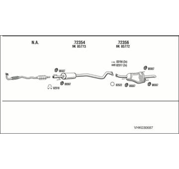 Výfukový systém WALKER VHK030687