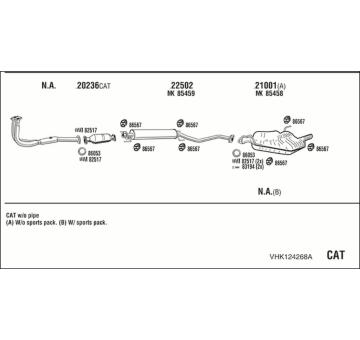 Výfukový systém WALKER VHK124268A