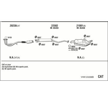 Výfukový systém WALKER VHK124268B