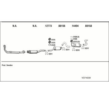 Výfukový systém WALKER VO74039