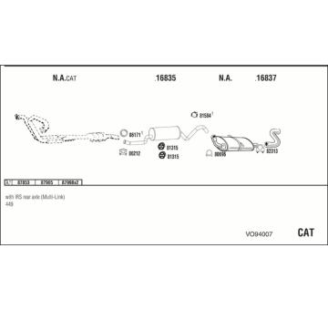 Výfukový systém WALKER VO94007