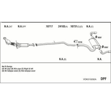 Výfukový systém WALKER VOK010292A