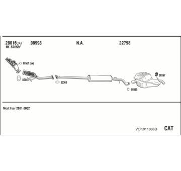 Výfukový systém WALKER VOK011066B
