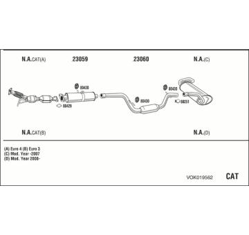 Výfukový systém WALKER VOK019562