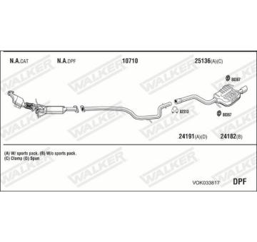 Výfukový systém WALKER VOK033817