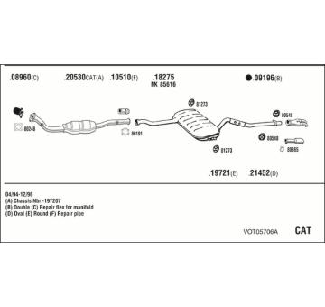 Výfukový systém WALKER VOT05706A