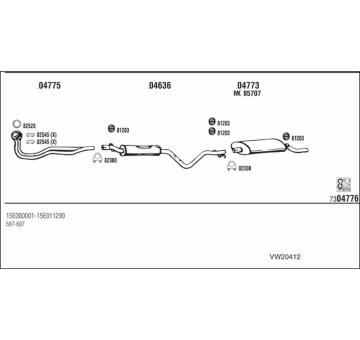 Výfukový systém WALKER VW20412