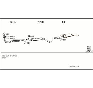 Výfukový systém WALKER VW20488A