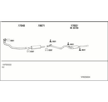 Výfukový systém WALKER VW25004