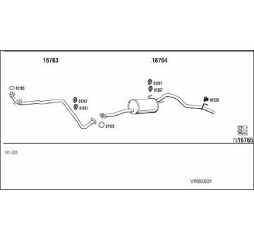 Výfukový systém WALKER VW85001