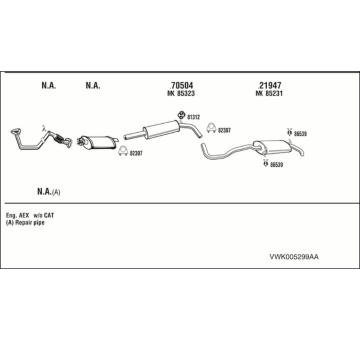 Výfukový systém WALKER VWK005299AA