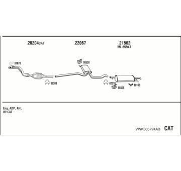 Výfukový systém WALKER VWK005724AB