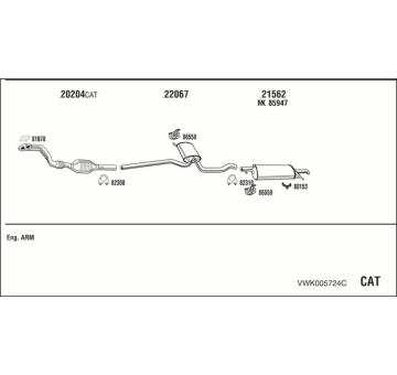 Výfukový systém WALKER VWK005724C