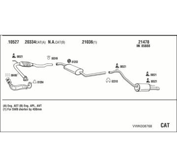 Výfukový systém WALKER VWK008768