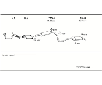 Výfukový systém WALKER VWK009055AA